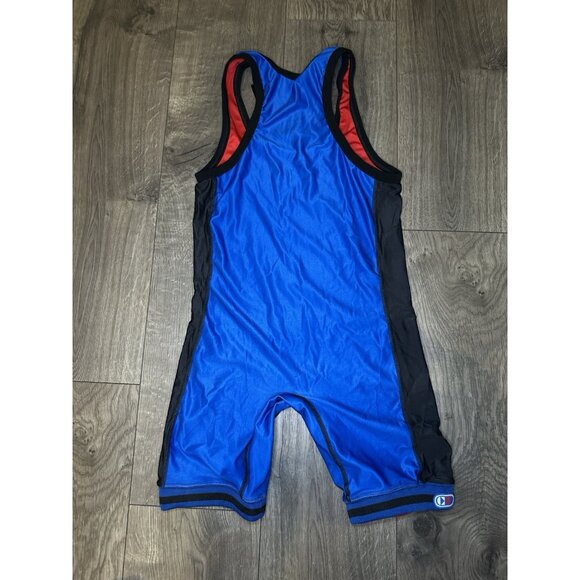 Cliff Keen Wrestling Singlet Black M Made in USA Red  Blue - Picture 4 of 5